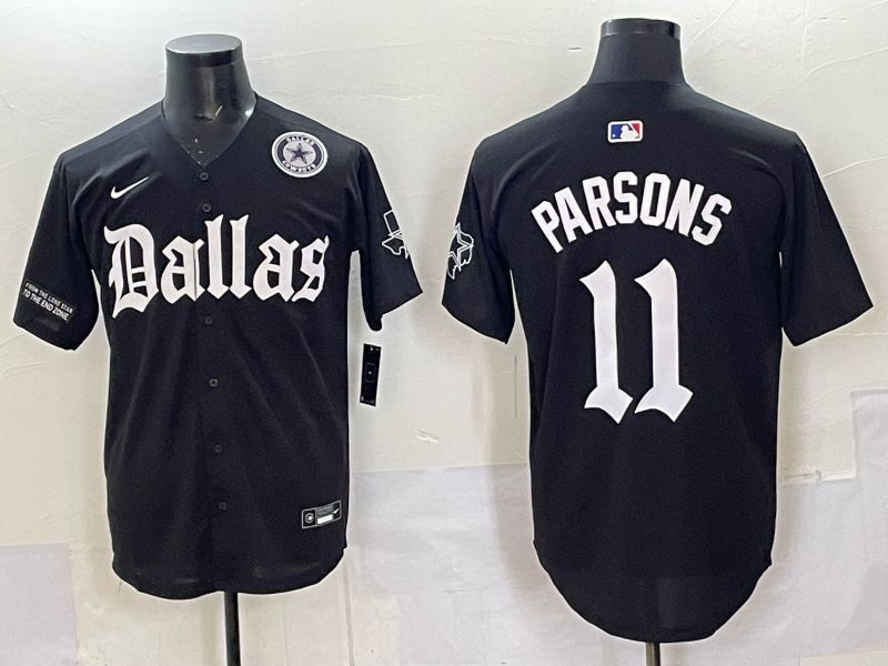 Men 2025 Nike Dallas Cowboys #11 Parsons Black 5th generation Joint Name Limited NFL Jersey 06->dallas cowboys->NFL Jersey